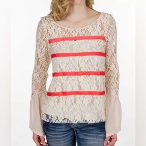 COPY - NWOT Gimmicks by BKE lace flowy long sleeve shirt!!